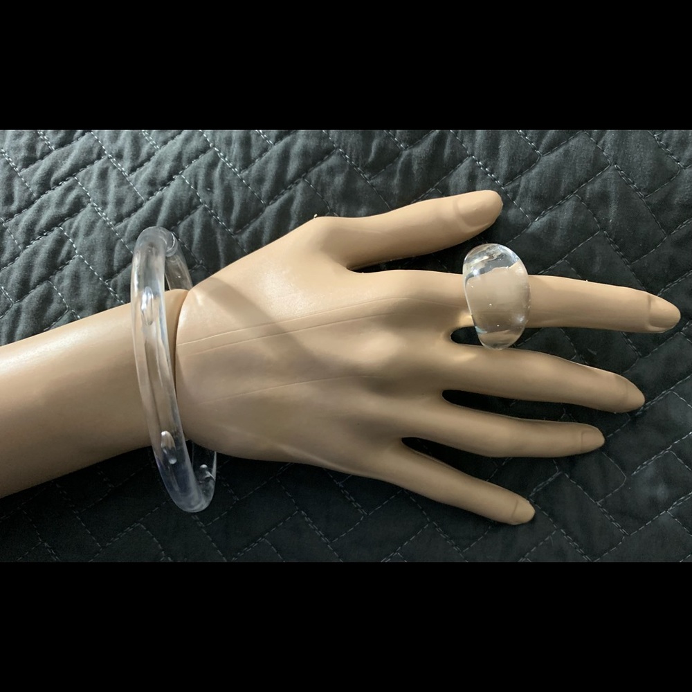 Woman’s acrylic dome ring and bracelet. NWNT. Size 7.5 ring approximate